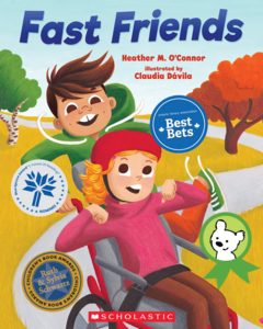 Fast Friends book cover with award stickers